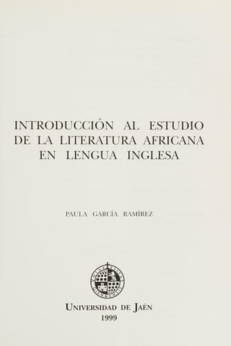 Portada de Introducción al estudio de la literatura africana en lengua inglesa