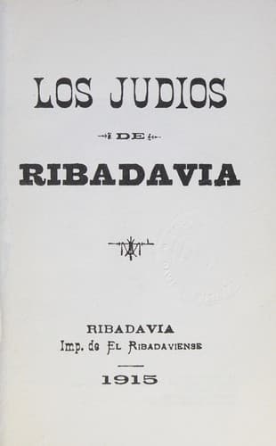 Portada de Los judios de Ribadavia