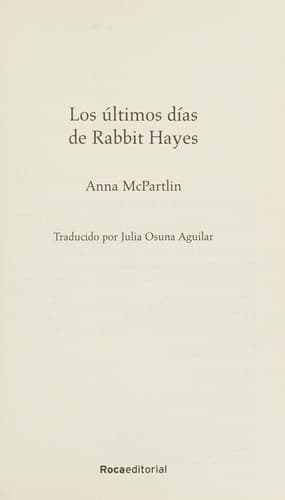 Portada de Los últimos días de Rabbit Hayes