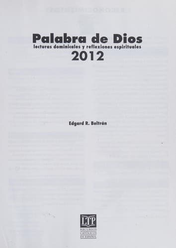 Portada de Palabra de Dios 2012