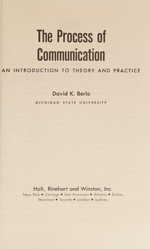 Portada de Process of Communication