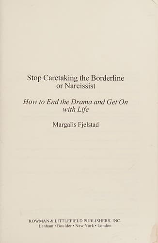 Portada de Stop Caretaking the Borderline or Narcissist