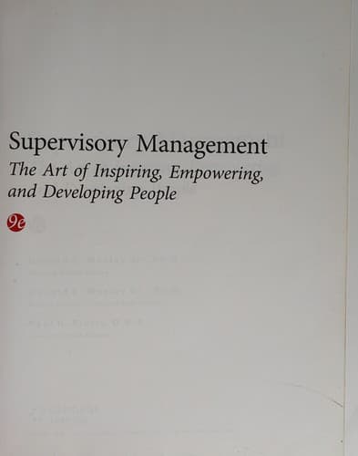 Portada de Supervisory Management