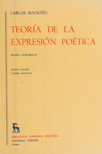 Portada de Teoría de la expresión poética