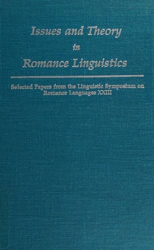 Portada de Issues and theory in romance linguistics