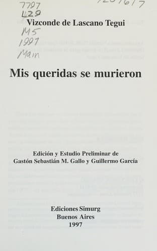 Portada de Mis queridas se murieron