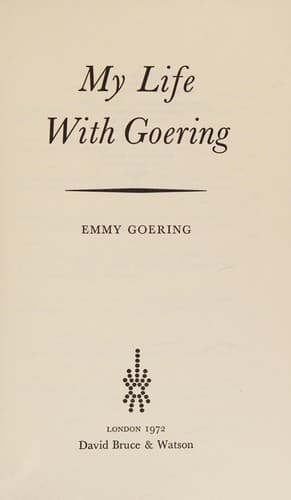 Portada de My life with Goering