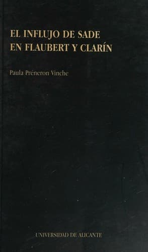 Portada de El influjo de Sade en Flaubert y Clarín