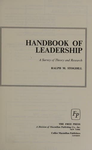 Portada de Handbook of leadership