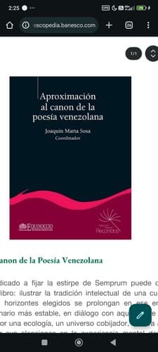 Portada de Aproximación al canon de la poesía venezolana