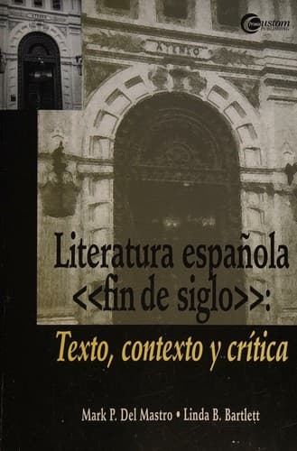 Portada de Literatura española "fin de siglo"