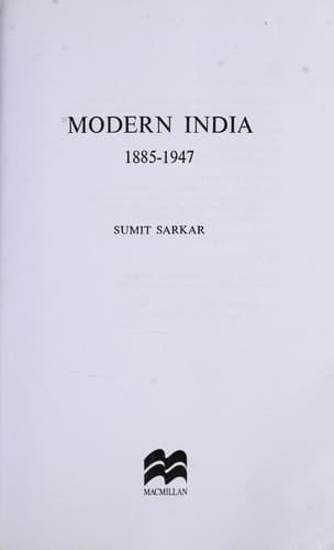 Portada de Modern India, 1885-1947