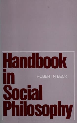 Portada de Handbook in social philosophy