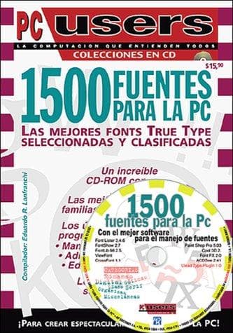 Portada de 1500 Fuentes para la PC en CD-ROM, las mejores True Type Fonts