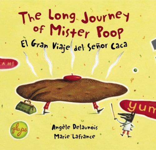 Portada de The Long Journey of Mister Poop / El gran viaje del Señor Caca