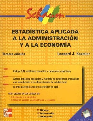 Portada de Estadistica Aplicada a la Administracion y a la Economia with 3.5 Disk (Schaum)