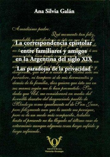 Portada de Correspondencia Epistolar Entre Familiares y Amigos En La Argentina del Siglo XIX