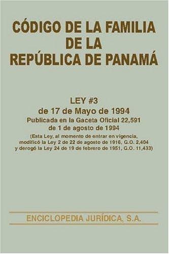 Portada de Codiga de la Familia de la Republica de Panama