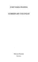 Portada de Gobernar colonias