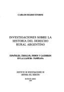 Portada de Investigaciones sobre la historia del derecho rural argentino