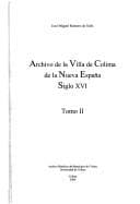 Portada de Archivo de la villa de Colima de la Nueva España, siglo XVI