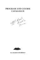 Portada de Program and course catalogue