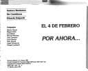 Portada de El 4 de febrero por ahora--