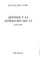 Portada de Quevedo y la generación del 27