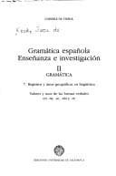 Portada de Gramática española