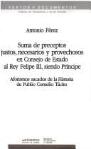 Portada de Suma de preceptos justos, necesarios y provechosos en consejo de estado al rey Felipe III, siendo príncipe
