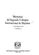 Portada de Memorias del Segundo Coloquio Internacional de Mayistas, 17-21 de agosto de 1987.