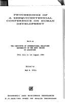 Portada de Proceedings of a sesquicentennial conference on human development