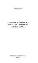 Portada de Conciencia estética y social en la obra de García Lorca