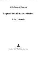 Portada de La prosa de Luis Rafael Sánchez