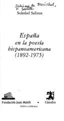 Portada de España en la poesía hispanoamericana (1892-1975)
