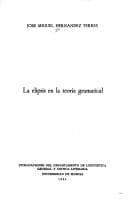 Portada de La elipsis en la teoría gramatical