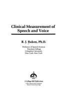 Portada de Clinical measurement of speech and voice
