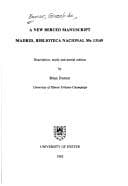 Portada de A new Berceo manuscript