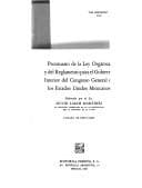 Portada de Prontuario de la Ley orgánica y del Reglamento para el gobierno interior del Congreso General de los Estados Unidos Mexicanos