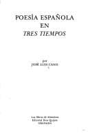 Portada de Poesía española en tres tiempos