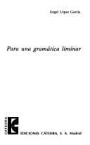 Portada de Para una gramática liminar