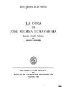 Portada de La obra de José Medina Echavarría