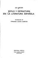 Portada de Estilo y estructura en la literatura española