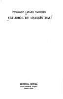 Portada de Estudios de lingüística
