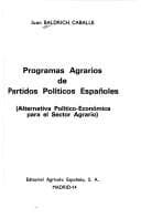 Portada de Programas agrarios de partidos políticos españoles