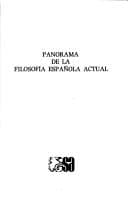 Portada de Panorama de la filosofía española actual