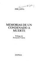 Portada de Memorias de un condenado a muerte