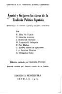 Portada de Aparisi y Guijarro, las claves de la tradición política española