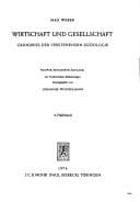 Portada de Wirtschaft und Gesellschaft