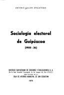 Portada de Sociología electoral de Guipúzcoa (1900-36)